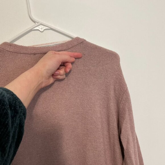 A.N.A Long Sleeve Duster Cardigan Sweater Mauve Pink Purple Open Front Winter M - Picture 12 of 16